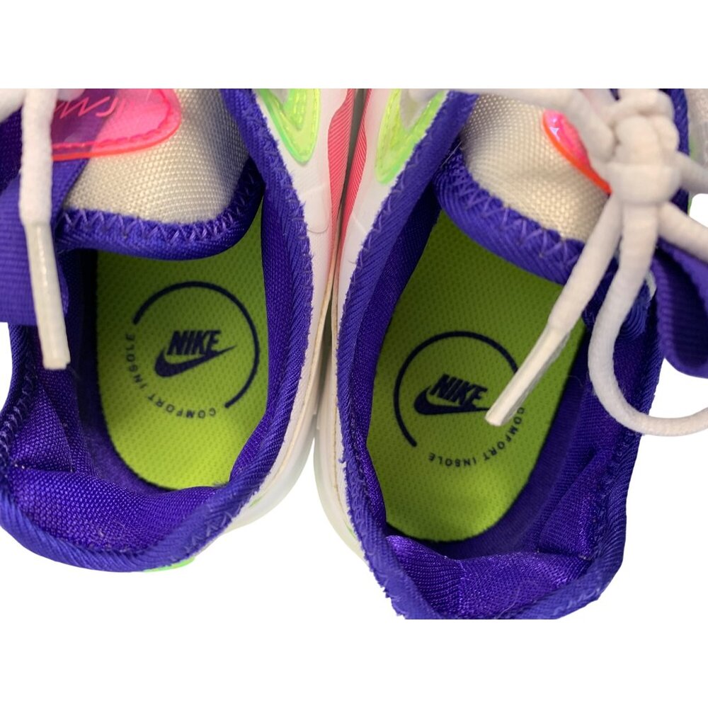 Nike Air Max Womens Sneakers 6.5 White neon Mesh Lace-Up Athletic Shoes 8969 - Picture 6 of 11